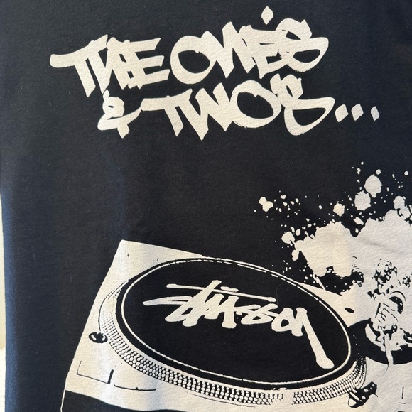 STUSSY GRAPHIC TEE, black and white, unisex S - Picture 4 of 6